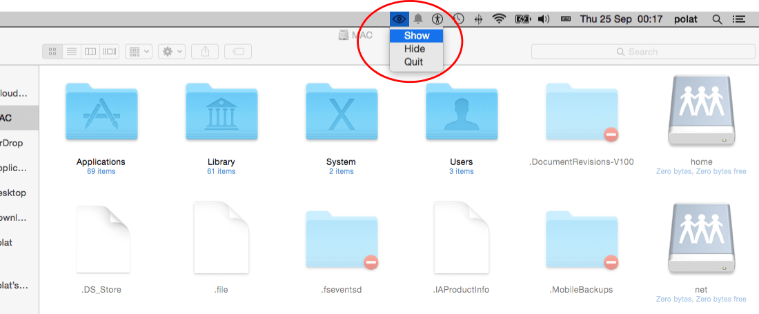 hidden folder on Mac 