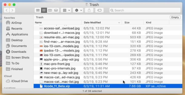 trash bin on mac